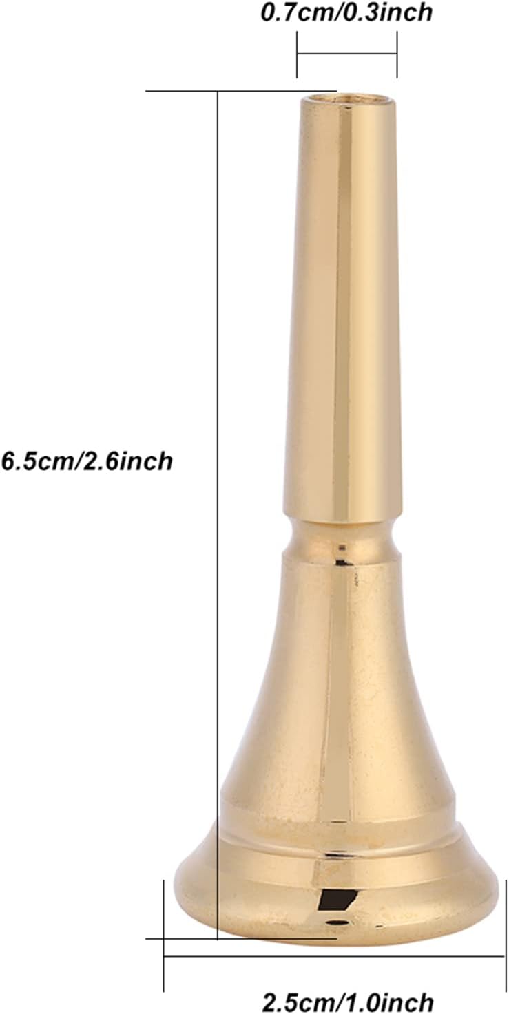 Chazcool French Horn Mouthpiece, Mellophone Mouthpiece, Brass Mouthpiece French Horn Replacement Accessory - Image 2